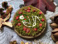 Image 1 of Mossy Skeleton Toadstool 4" Embroidery Hoop
