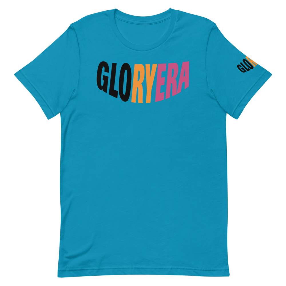Image of GLORYERA® CREW TEE (AQUA/BLACK/HONEY/HOT PINK)