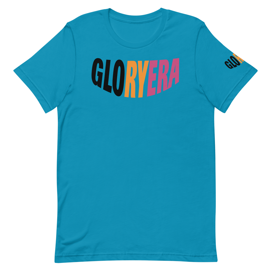 Image of GLORYERA® CREW TEE (AQUA/BLACK/HONEY/HOT PINK)
