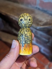 Image 2 of Wicker man painted wooden figure