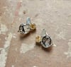 Claw set tourmalated quartz and citrine earrings 