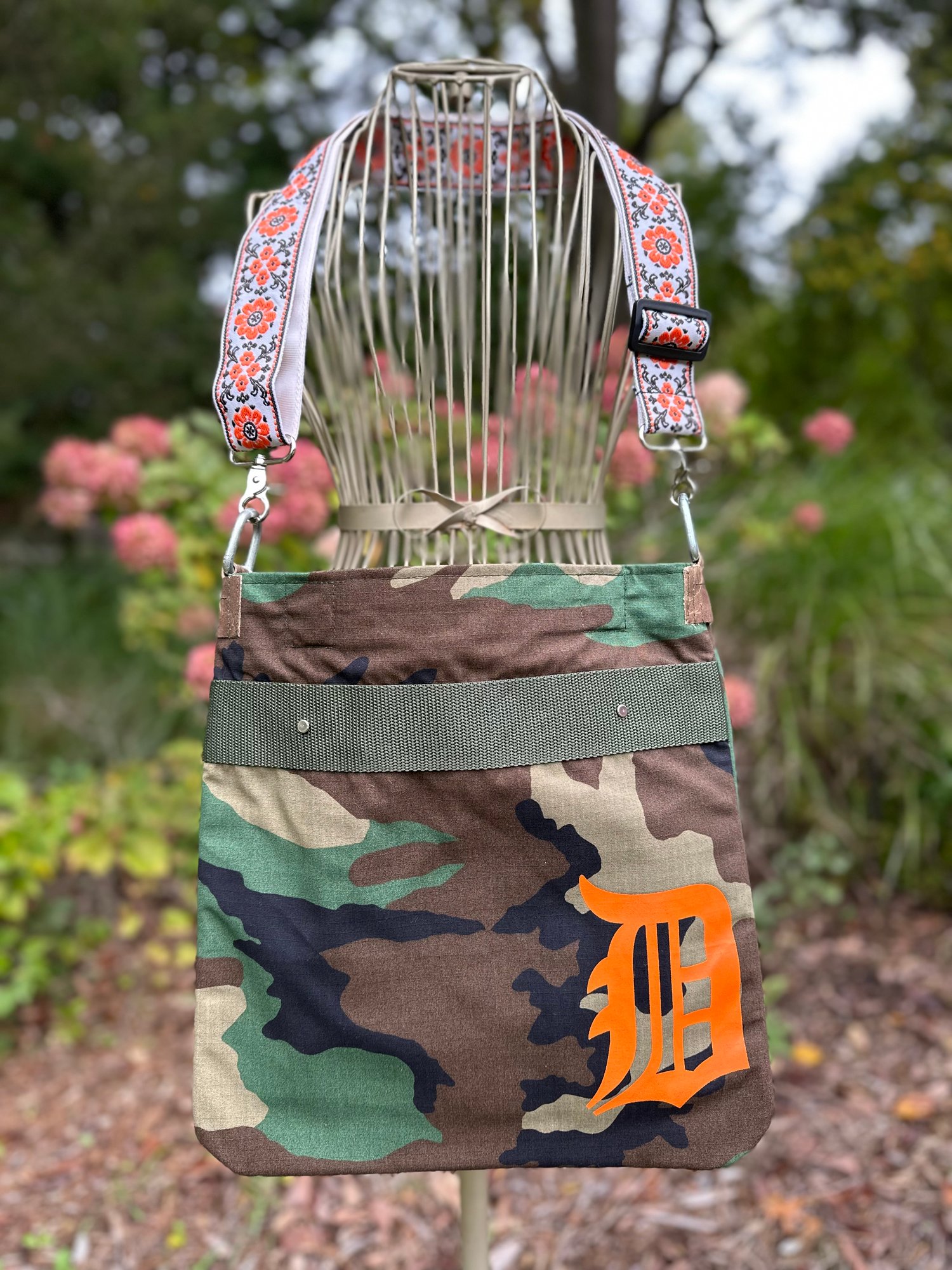 Image of Large Camouflage Orange Detroit Bag