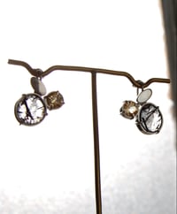 Image 2 of Claw set tourmalated quartz and citrine earrings 