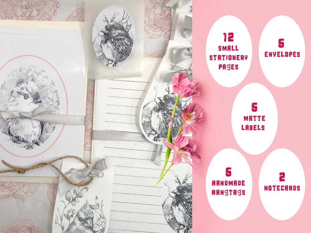 Stationery Set – Graphite bird theme