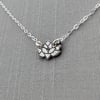 Tiny Sterling Silver Hand Cut Lotus Flower Necklace
