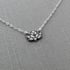 Tiny Sterling Silver Hand Cut Lotus Flower Necklace Image 3