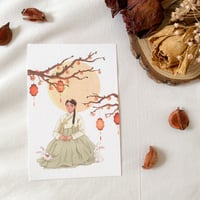 Image 1 of ORIGINAL ART - CHUSEOK (MINI PRINT) with extra postcard