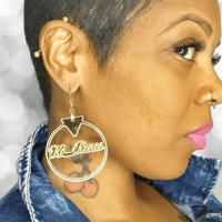 Image 2 of "Say My Name" Custom Personalized Mirrored Name Earrings (Customize with Your Name)