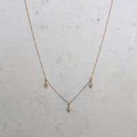Image 2 of Triple Diamond Charm Necklace 