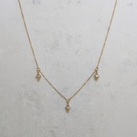 Image 1 of Triple Diamond Charm Necklace 
