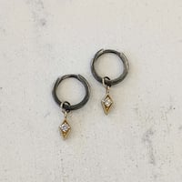 Diamond Charm Hoops - 2-Tone