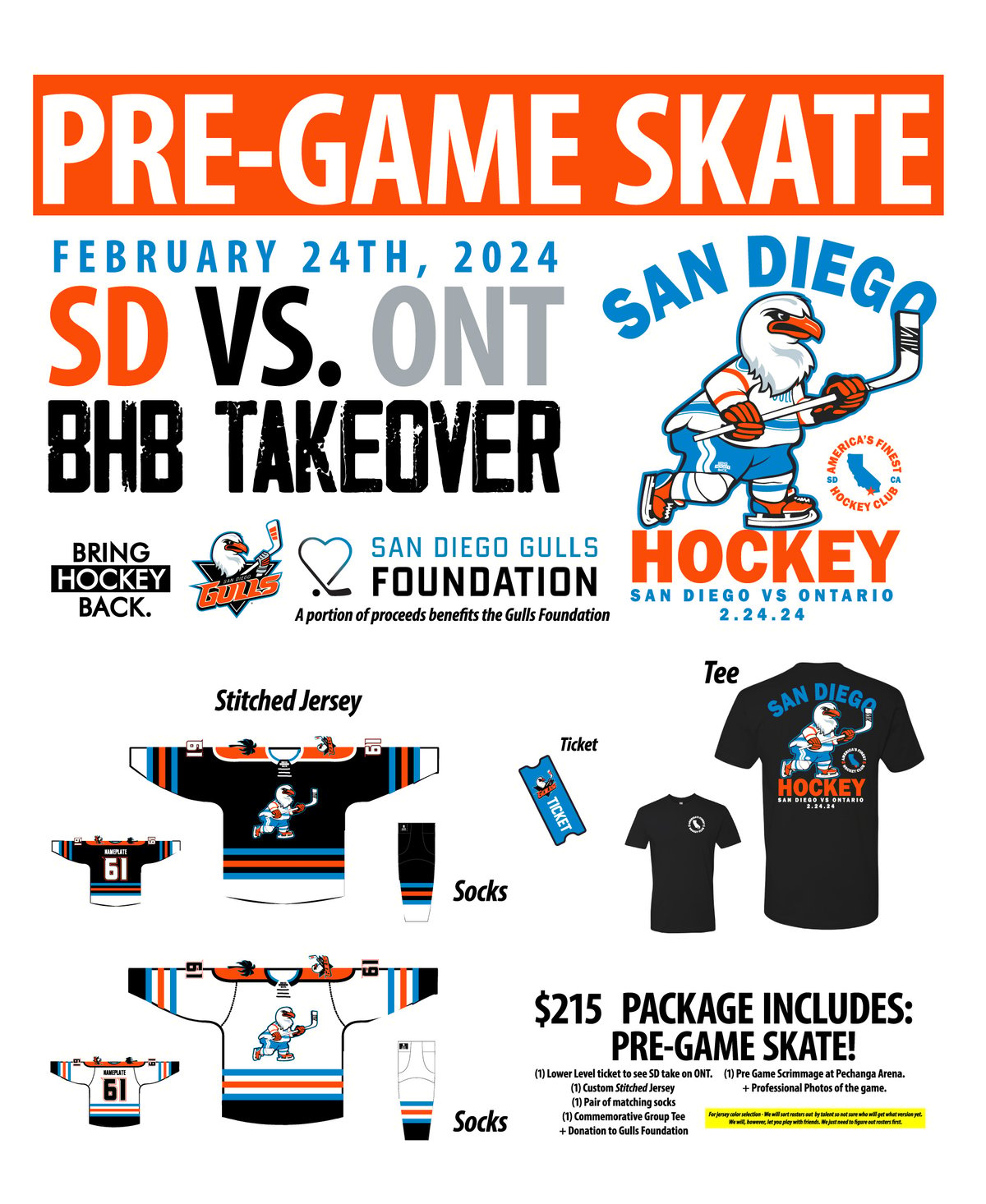 San Diego Takeover Pre Game Skate Package