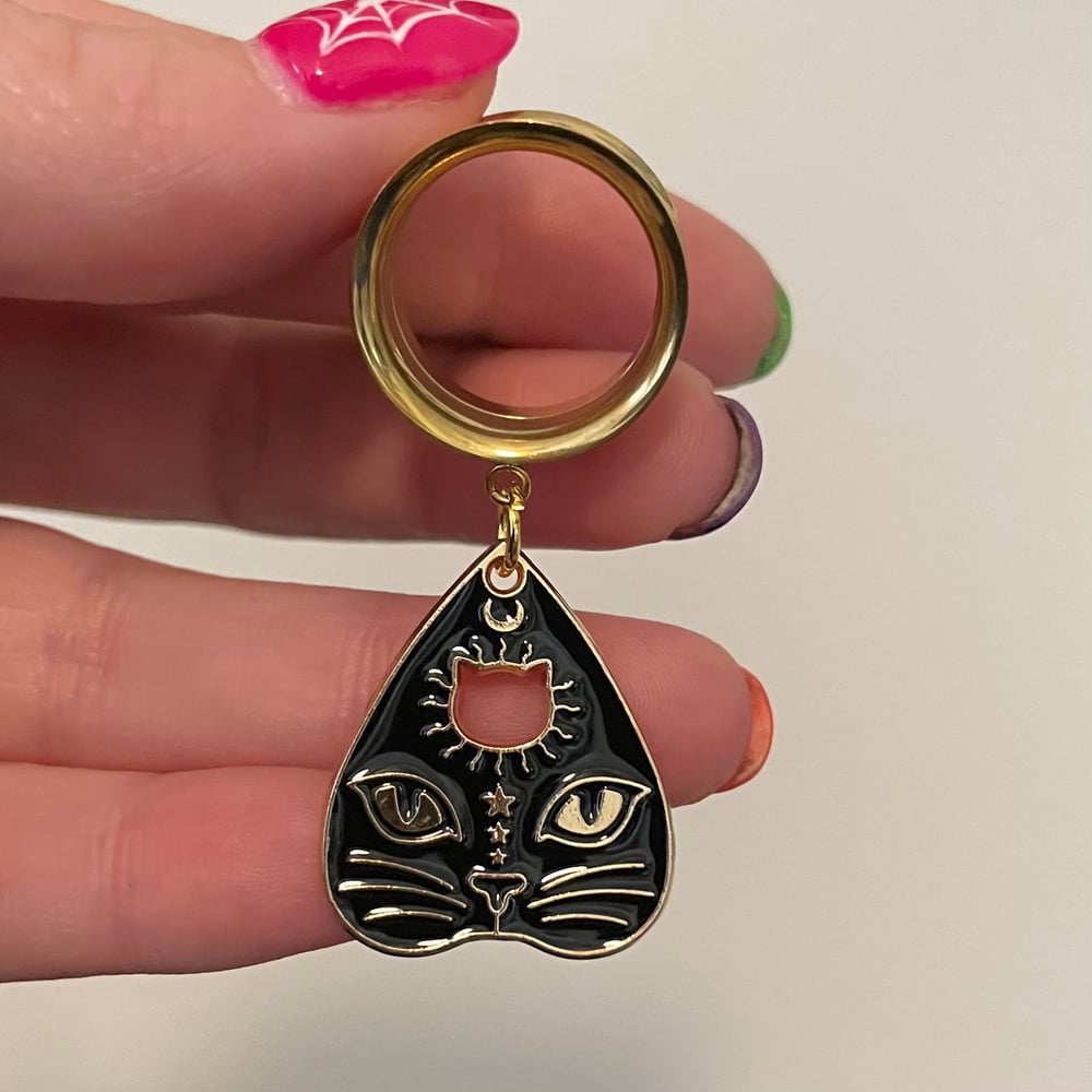 Image of Cat Planchette Tunnel Dangles (sizes 2g-2")
