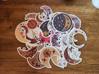 Image 1 of Floral Boho Moon Sticker Pack (15 Pieces)