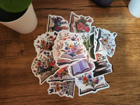 Image 1 of Floral Book Illustration Sticker Pack (15 Piece)