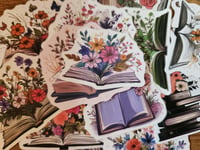 Image 2 of Floral Book Illustration Sticker Pack (15 Piece)