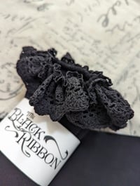 Image 2 of Scallop Cluny Lace Topped OTKs (Solid Black)