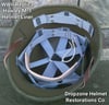 (E) WWII Repro Hawley M-1 Helmet Liner. Rayon Webbing & Size 55 sweatband. (Nickel Hardware) 