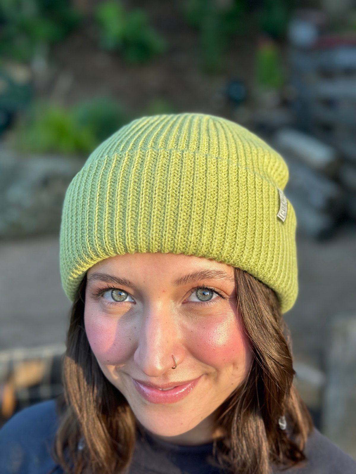 Light Green Beanie - Shortie Style | Cosmic Coffee + Beer Garden