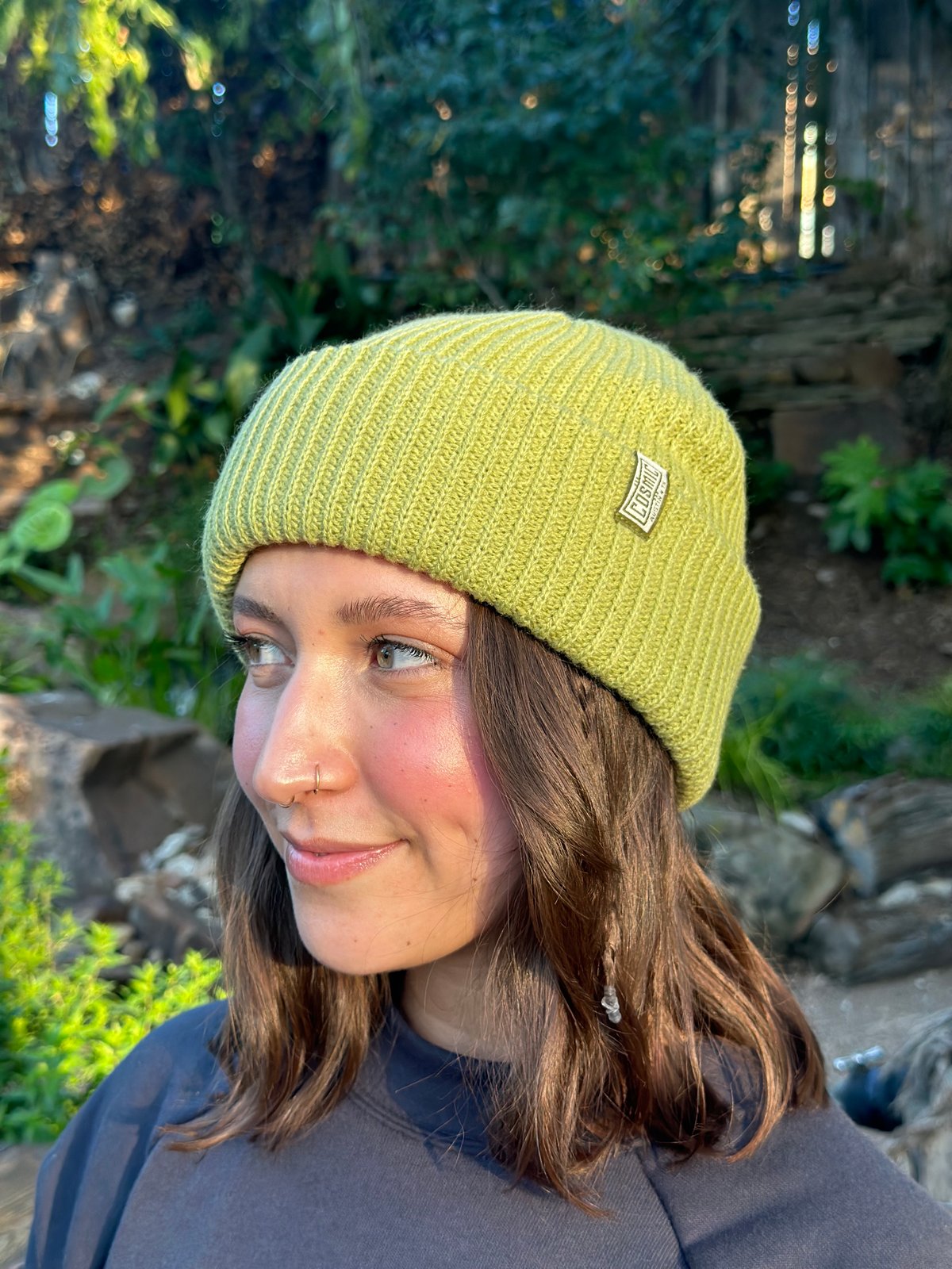 Light Green Beanie - Shortie Style | Cosmic Coffee + Beer Garden
