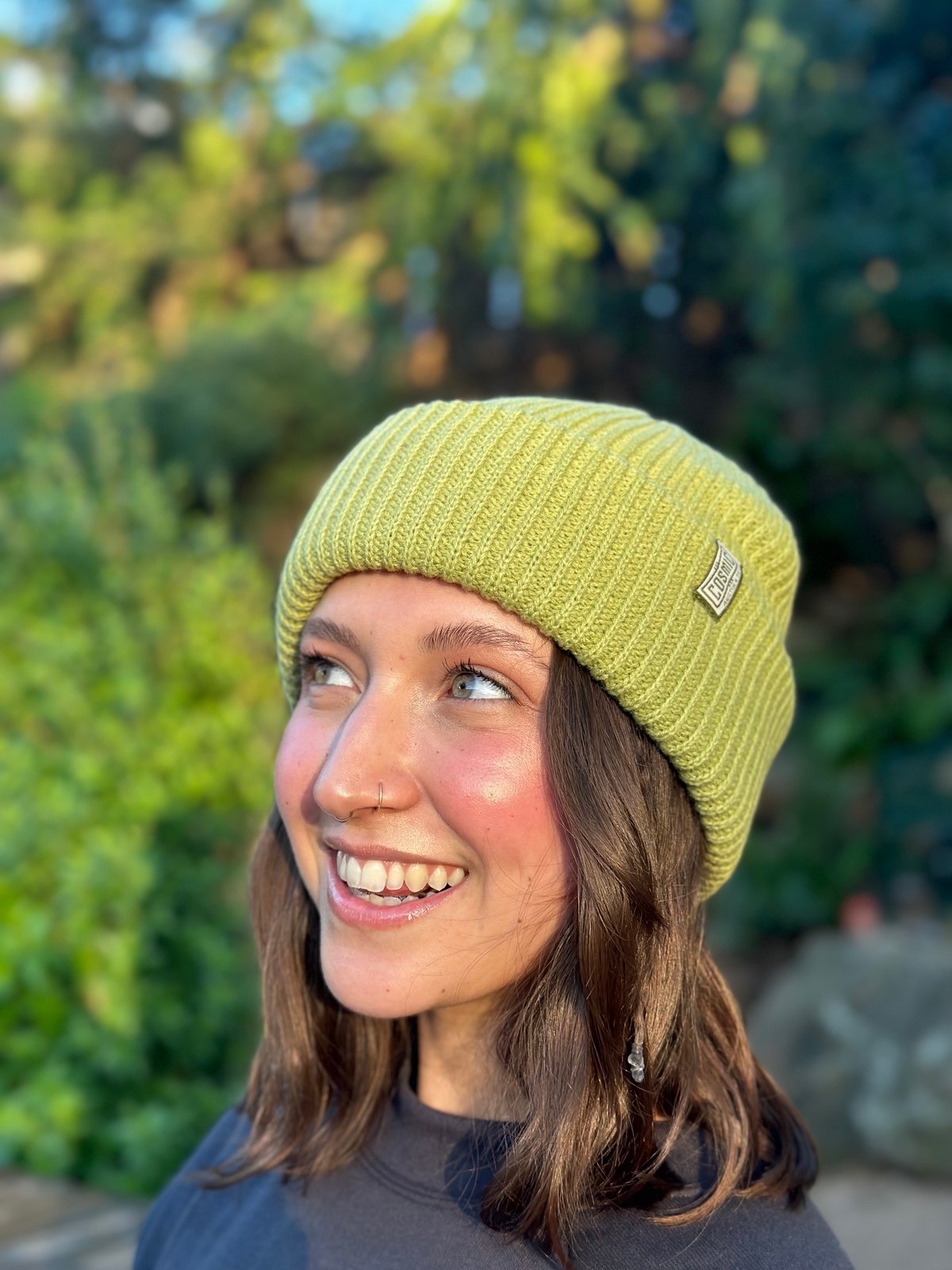 Light Green Beanie - Shortie Style | Cosmic Coffee + Beer Garden