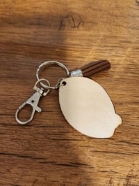 Image 4 of Football Mom Engraved Wooden Keychain