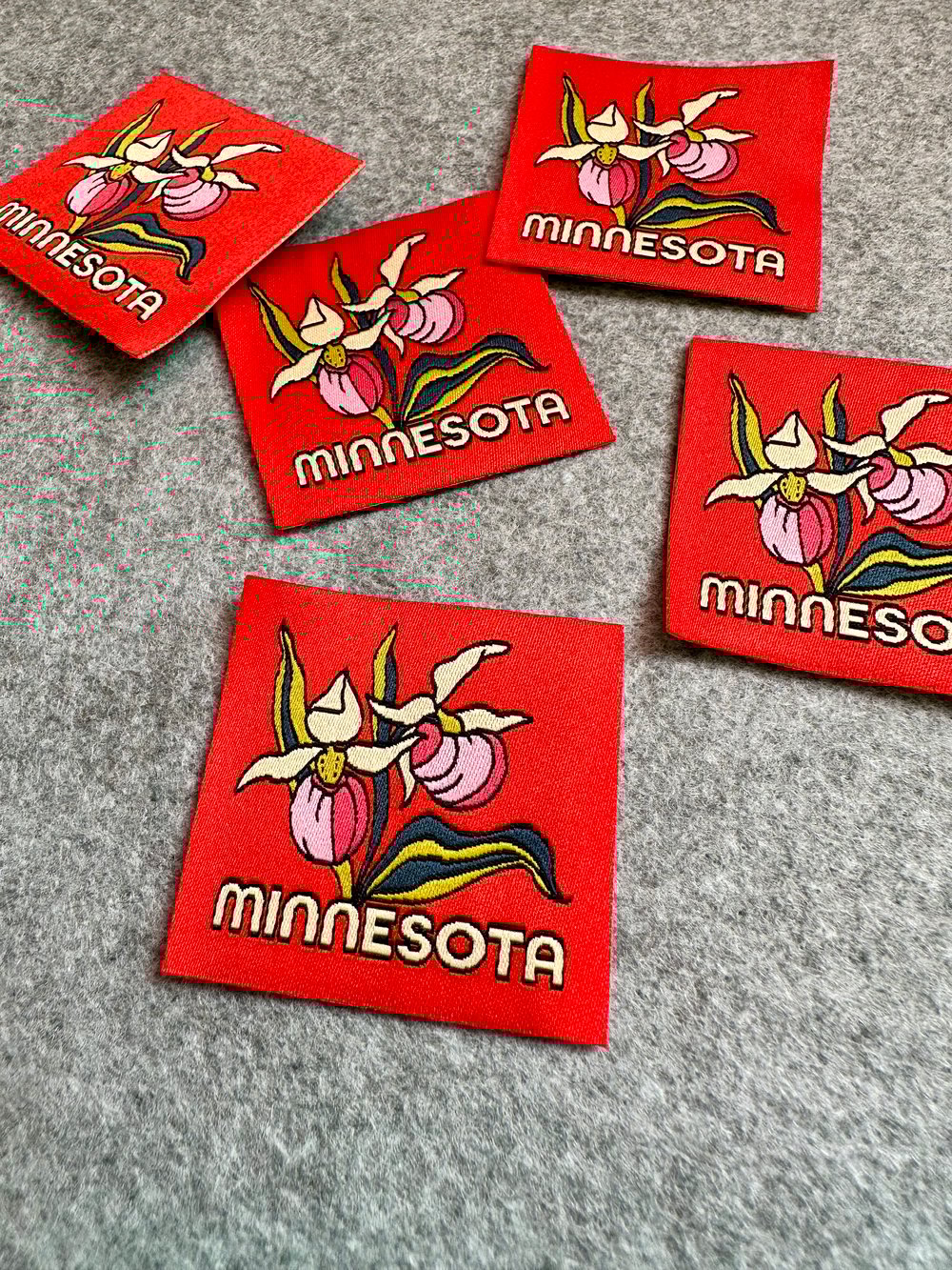Minnesota Lady Slipper-Woven Sticker Patch