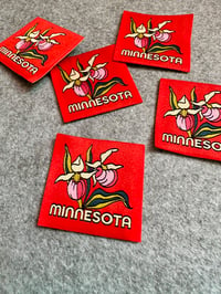 Image 3 of Minnesota Lady Slipper-Woven Sticker Patch