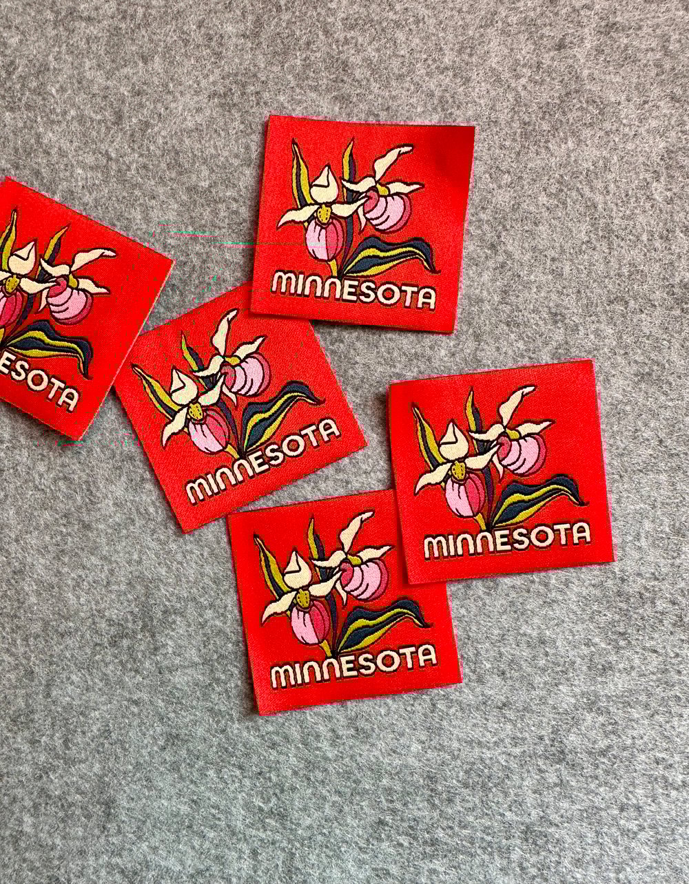 Minnesota Lady Slipper-Woven Sticker Patch