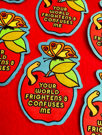 Image 4 of Your World Frightens and Confuses Me -Woven Sticker Patch