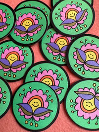 Image 1 of Smiling Flower Guy-Woven Sticker Patch