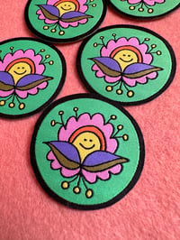 Image 3 of Smiling Flower Guy-Woven Sticker Patch