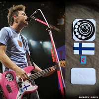 Image 1 of Mark Hoppus pink bass guitar stickers Fender Precision Blink-182 decal . Set 4