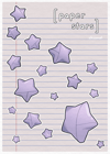 Purple Paper Stars Stickersheet