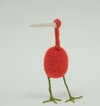 Tall orange wool quirky bird sculpture