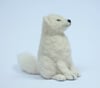 Arctic fox, needle felt sculpture/figurine