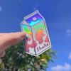 Holographic Strawberry Milkshake Sticker