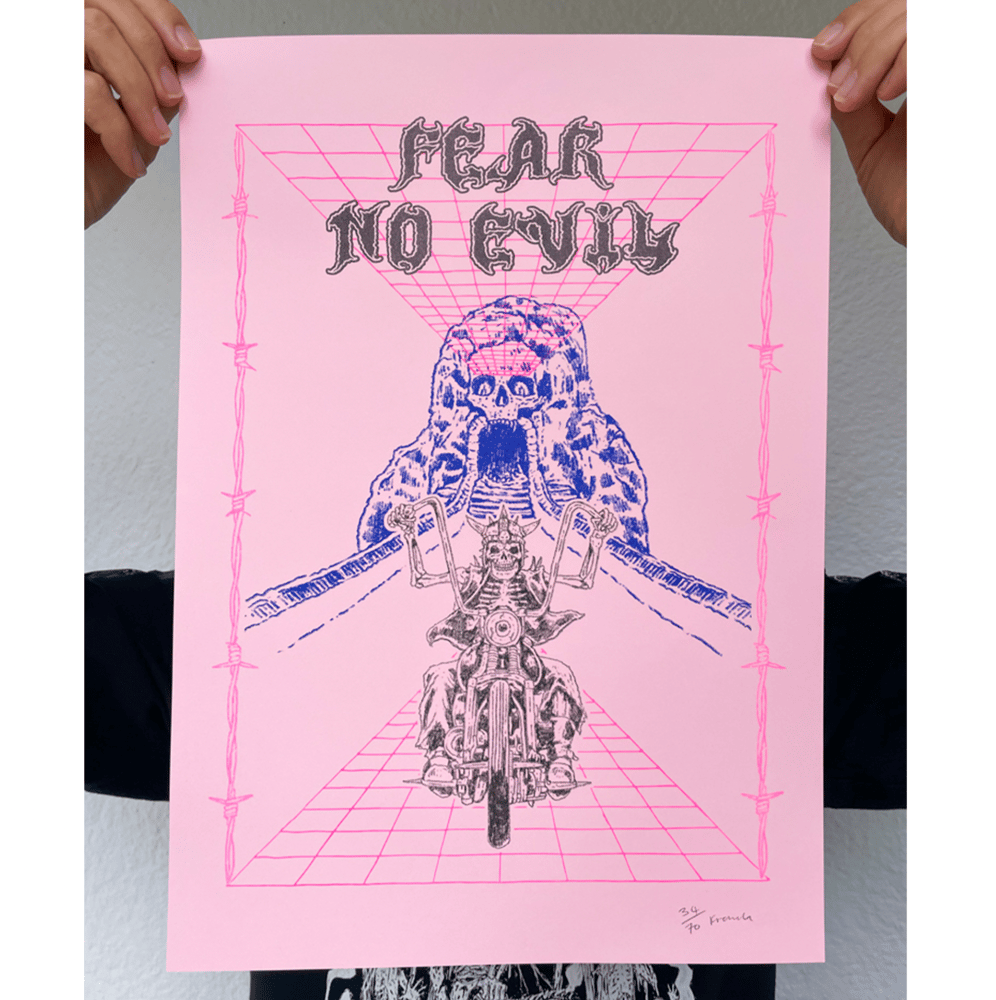 Image of 'FEAR NO EVIL' - A3 RISOGRAPH PRINT