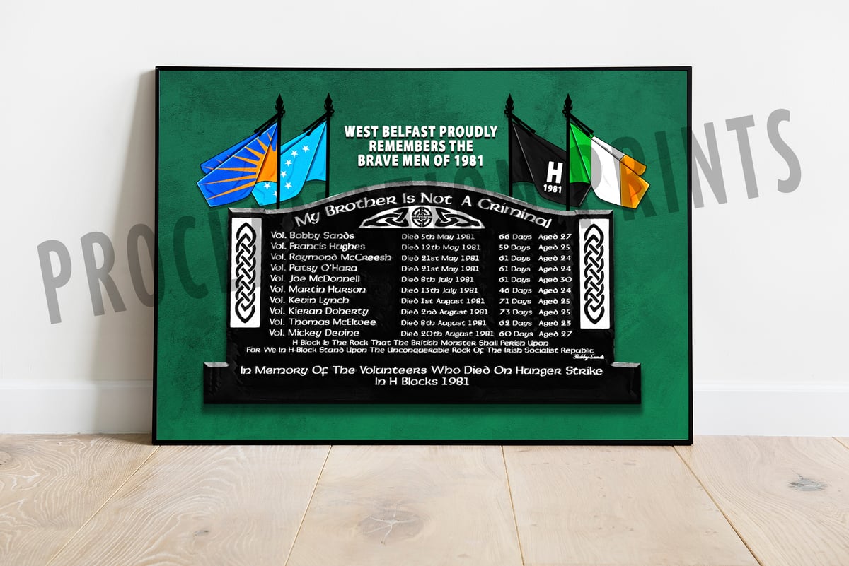 Hunger Strike Memorial A3 Print (Unframed) Proclamation Prints