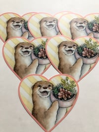 Image 1 of Otters Love Succulents Sticker