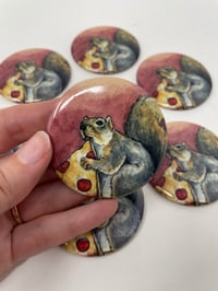 Image 1 of NYC Foodies Pizza Squirrel Magnet