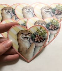 Image 2 of Otters Love Succulents Sticker