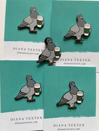 Image 3 of Coffee Pigeon Enamel Pin