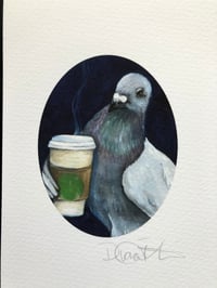 Image 1 of Coffee Pigeon Print