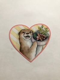 Image 3 of Otters Love Succulents Sticker