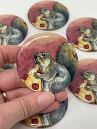 Image 2 of NYC Foodies Pizza Squirrel Magnet