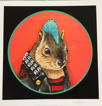 Image 1 of Punk Rock Squirrel - 8x8 Print