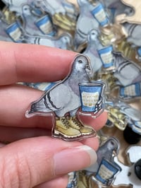 Image 1 of NYC Pigeon Acrylic Pin