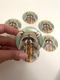 Image 1 of Magnet - Hot Dog Raccoon