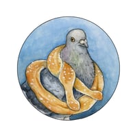 Image 1 of NYC Animals - Pretzel Pigeon Print